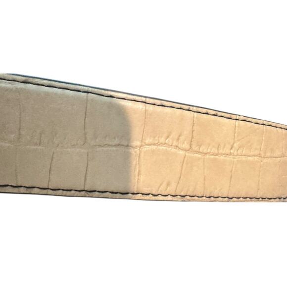 BCBGmaxazria Vegan leather Chain Toggle Tan Croc Embossed Belt Women\'s S y2k main image 14